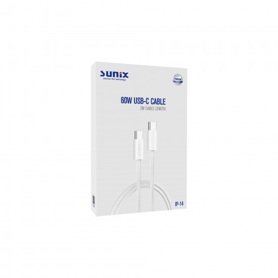 Sunix IP-14 - 60W Usb-C Data ve Şarj Kablosu - 2 Metre