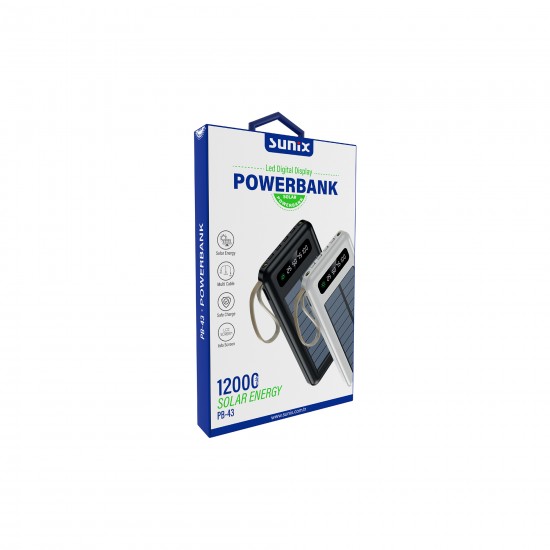 Sunix PB-43 / 12.000 mAh Solar Energy Powerbank
