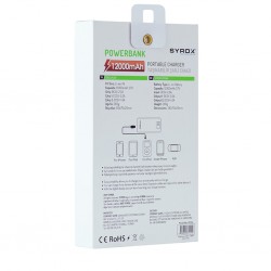 12000mAh Powerbank Taşınabilir Şarj Led Panel-Fener-2 USB 